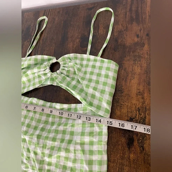 ZARA Gingham Linen Midi Dress - Picture 14 of 16